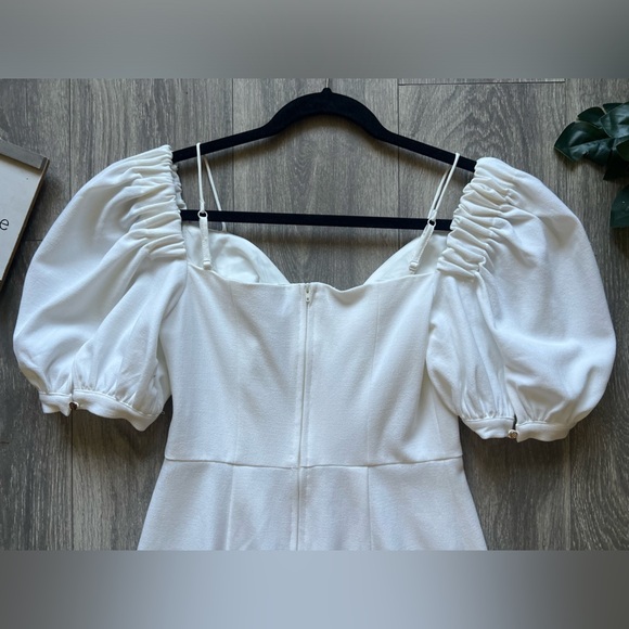 Keepsake the label puff sleeve off the shoulder mini dress in white. Size 4 - Picture 8 of 12
